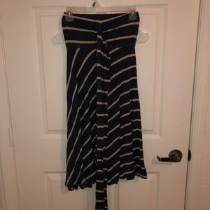 Navy striped skirt